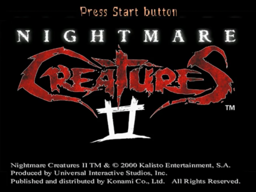 Nightmare Creatures II title screen for Sega Dreamcast